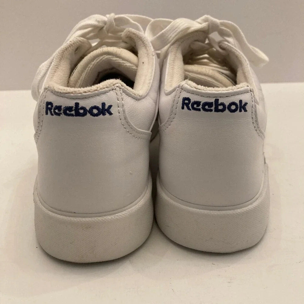 Reebok Elle 4 Tennis Shoe Womens 9.5 EU 40.5‎ White Navy Box Nearly New